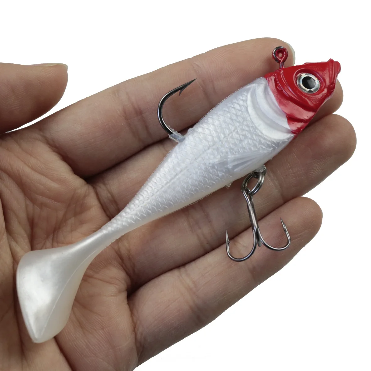 1pcs Lead Fishing Lures With T Tail Soft Fishing Lure Single Hook