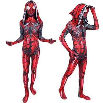 

New Concept Venom Spider-Gwen Cosplay Costume Superhero Tight Jumpsuit Adult Child Masquerade Performance Clothing