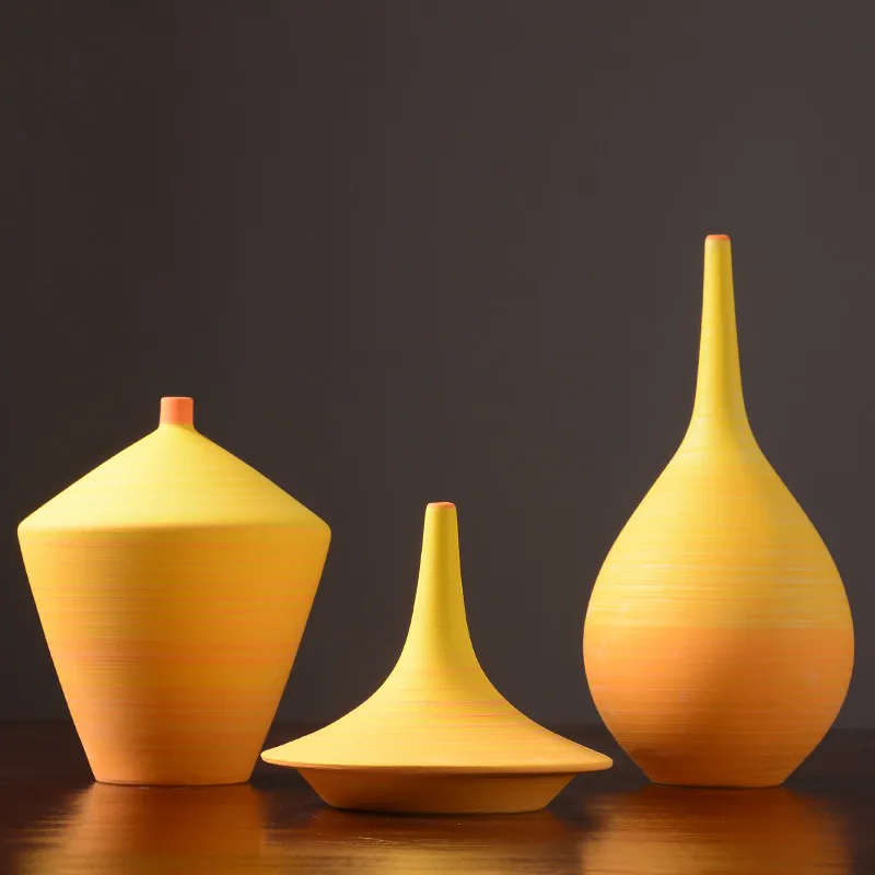 Современная керамическая Простая цветная ваза абстрактное искусство креативное