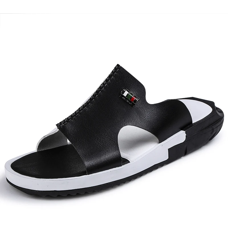 Сабо мужские сандалии Сабо обувь Шлепанцы Вьетнамки chaussure homme Sandalias Hombre Erkek Ayakkabi Большие размеры - Цвет: Black