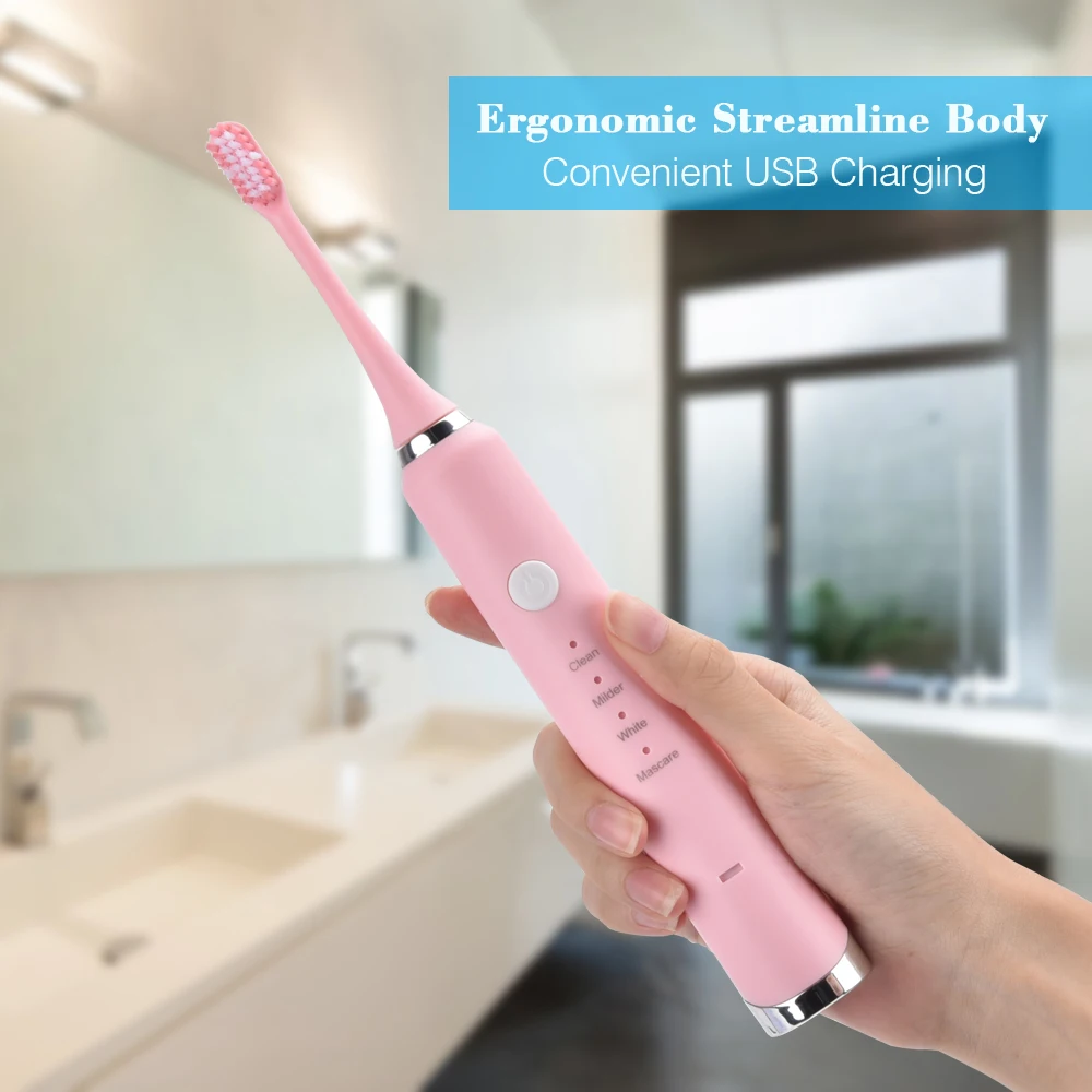 Escova de Dentes Escovas de Dentes Poderoso Ultra Sônico Sonic Elétrica Carga Usb Recarregável Lavável Branqueamento Eletrônico 14 Cuidado Oral & Nasofaringe