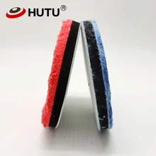 HUTU – tampon de polissage en microfibre 3/4/5/6/7 pouces, pour carrosserie de voiture, roues de polissage en microfibre pour polisseuse de voiture DA/RO