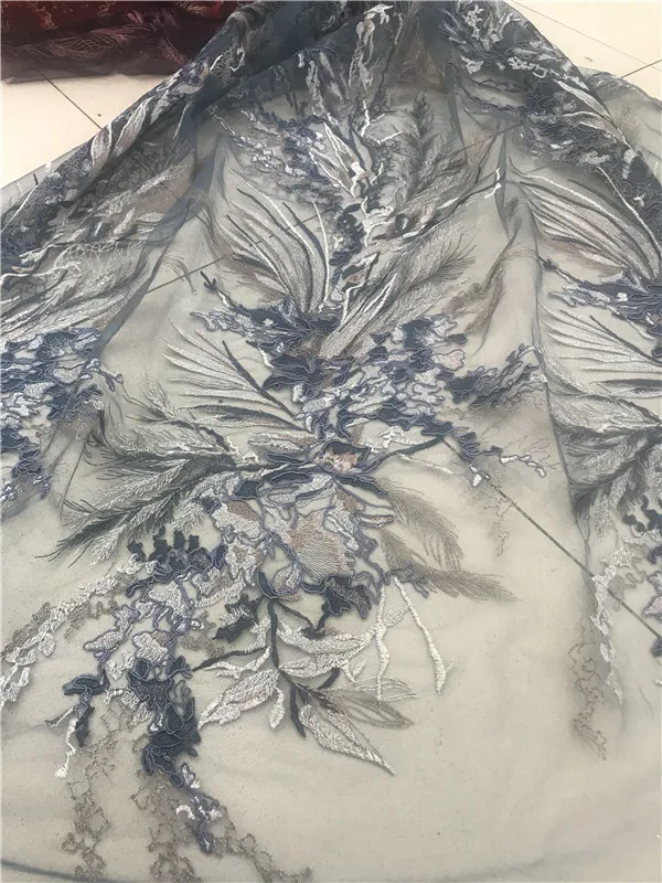

super Quality embroidery Tulle Fabric with S-916813 French Tulle Lace Fabric for party dress