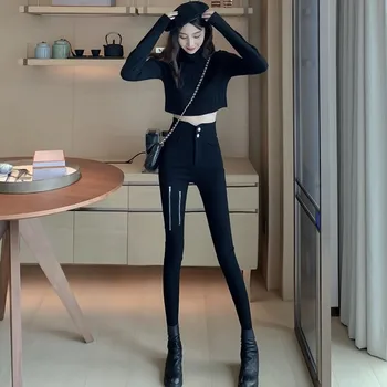 

2020 Sexy Solid Pencil Pants Women's Full Length Leggings High Waist Stretch Trousers Female Casual Wear Black Plus Size Women