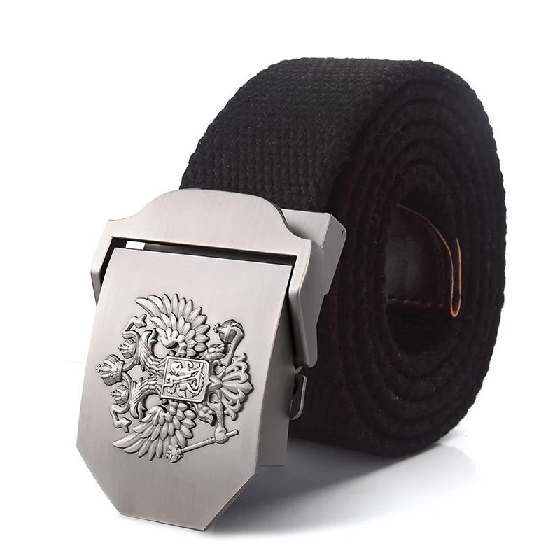 

Canvas belt Russian National Emblem Alloy buckle military men belt Army tactical belts for Men Best quality male strap M087