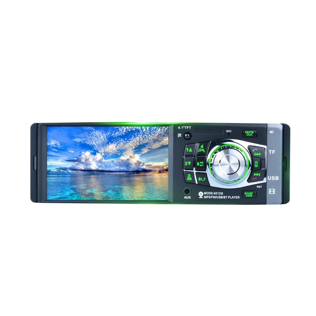 4,1 дюймовый ЖК 12 в 1 DIN Автомобильная стереовидеоаппаратура MP3 MP5 плеер Bluetooth fm-радио USB с камерой заднего вида и пультом дистанционного управления
