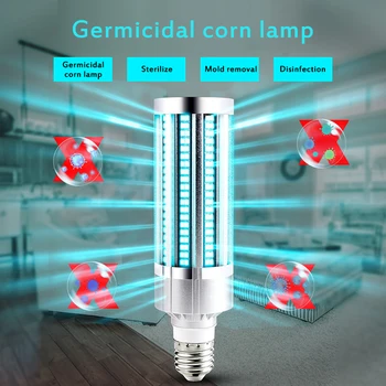 

1pc Magic 60W UV LED Germicidal uv Sterilizer Lamp LED UVC Light Bulb E26/E27 110/220V Corn Shape Ultraviolet Disinfection Lamps