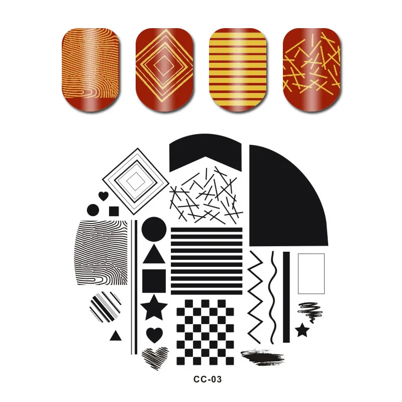 Пробки 0-51 пластина с изображениями для нейл-арта шаблон ногтей Красота штамп для ногтей диск 9,5*14,5 см ZJOY PLUS дизайн ногтей штамповка(с ПВХ, 51 - Цвет: CC03