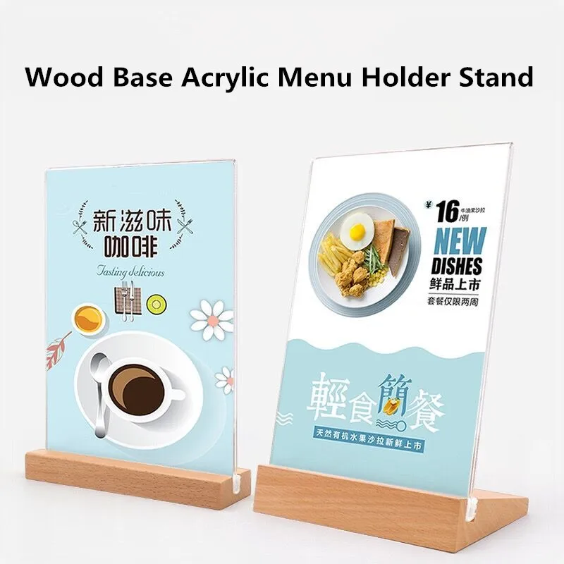 

A5 Double-Sided Standing T-Shape Acrylic Sign Holder Display Frames Paper Picture Menu Document Holders Stand