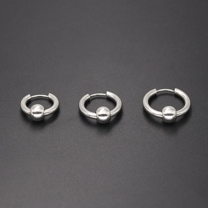 Pendientes De Aro Pequeño De Acero Inoxidable Para Hombre - Ideales Para Cartílago, Labio, Nariz