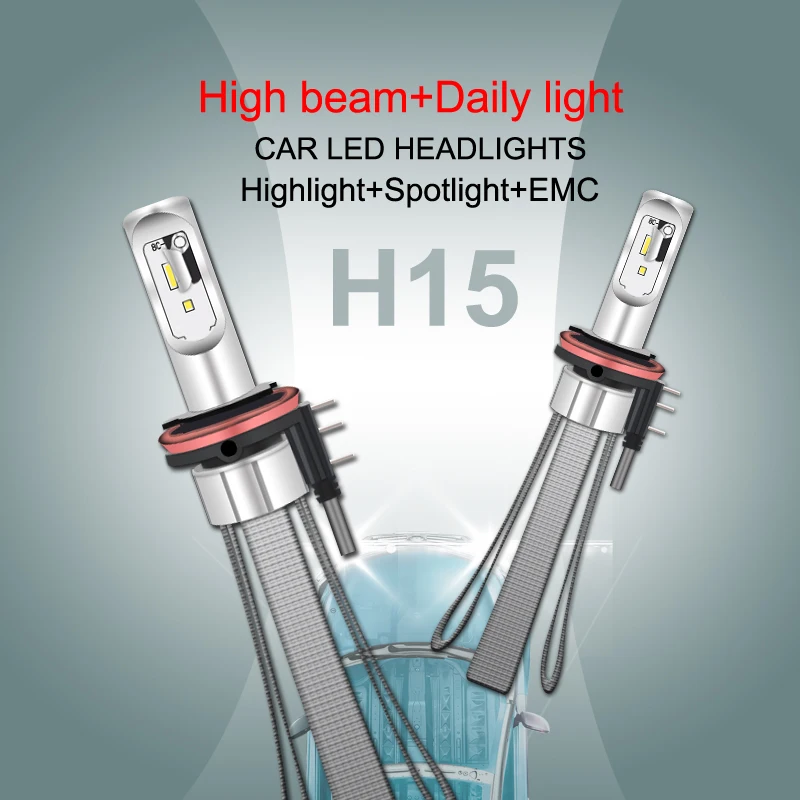 US $37.95 2pcs 8C Headlights H15 led Headlight 80W 8000LM H7 H4 H1 H11 H8 9012 HIR2 HB3 HB4 HB5 Canbus Lamp bulb Auto Car Light 12V 6000K