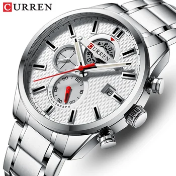 

New CURREN Mens Fashion Casual Watch Men Date Quartz Wristwatch Clock Big Sport Chronograph Relojes Hombre Relogio Masculino
