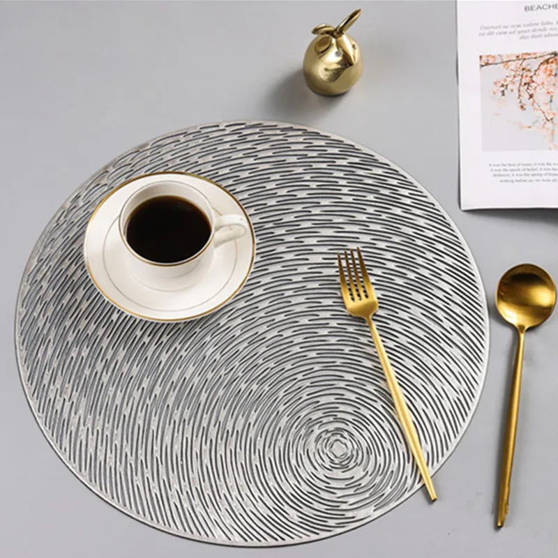 Table Mats Coasters Pad Round PVC Placemat Heat Wear Resistant Non - Slip Washable Individual