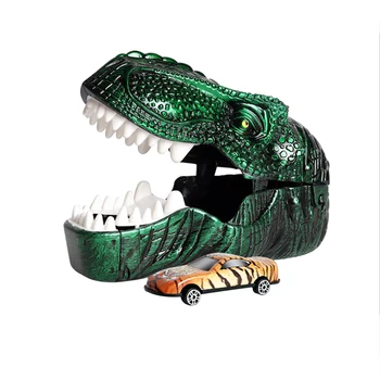 

2 in 1 Children Simulation Dinosaurs Head Toy Car Press Ejection Small Car-In-Inertia Metal Car Animal Car Model for Kida Gift