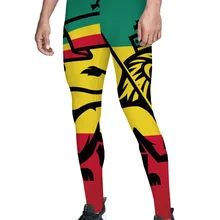 Брюки с флагом льва для мужчин, День Независимости, не просвечивающие, контроль животика, скрытый карман, мягкий, для повседневного использования, тянущийся крой, девять штанов