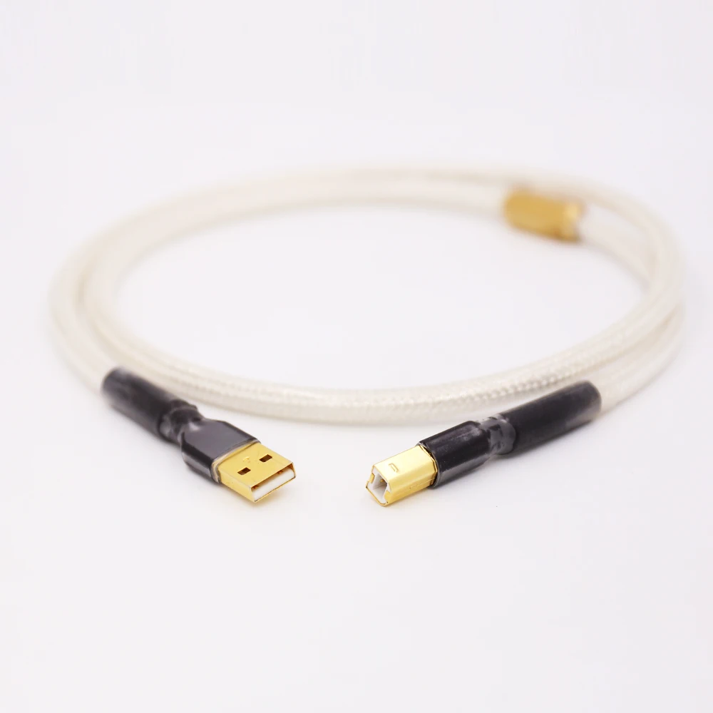 Hi End OCC посеребренный USB аудиокабель кабель передачи данных DAC Fi A B usb кабель|Кабели