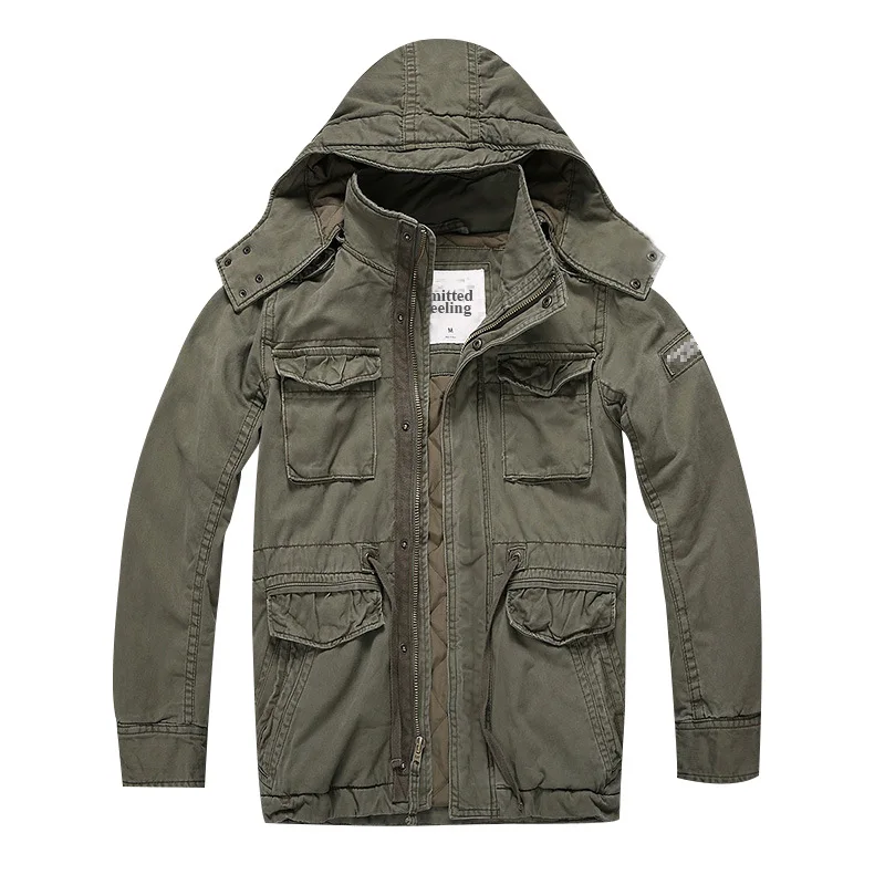Камуфляжный военный повседневный мужской жакет, плотное пальто, карманная Куртка карго, модное осенне-зимнее пальто для мужчин S310