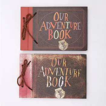 

Vintage 40Pcs 80 Pages Kraft Paper Sheets Card Our My Adventure Book Album Handmade Pixar DIY Photo foto Scrapbook Photo Album