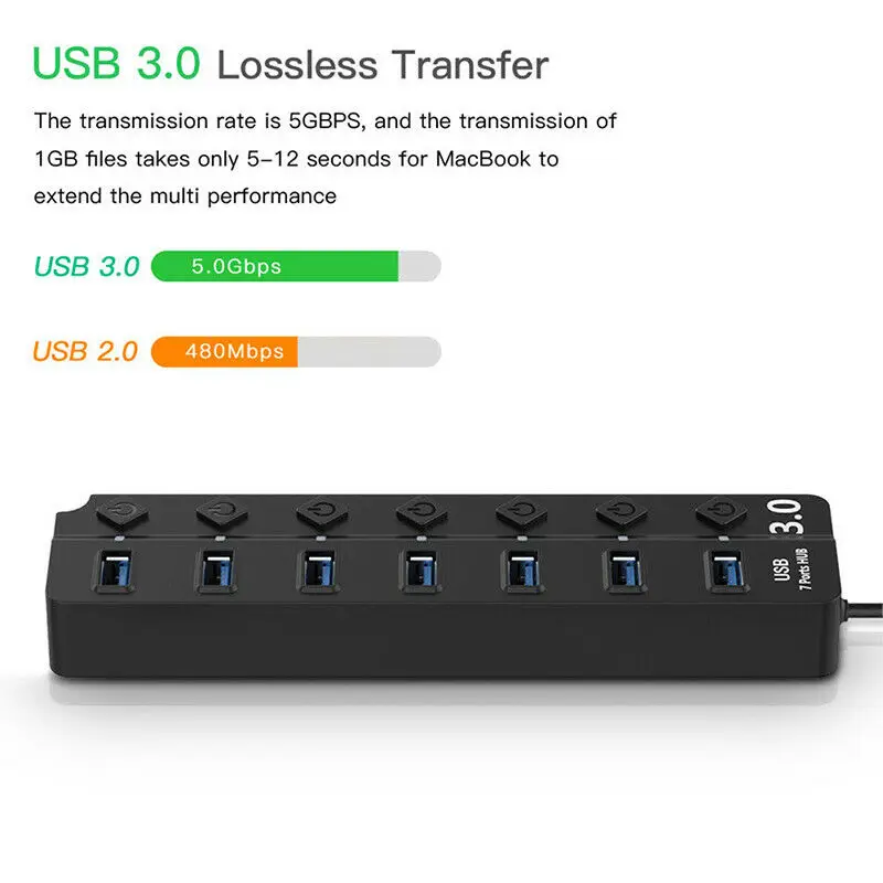 Мульти 5 Гбит/с Высокоскоростной USB 3,0 концентратор разветвитель порт 4/7 несколько USB Hab SD кард-ридер высокоскоростной Usb комбо для компьютера ноутбука