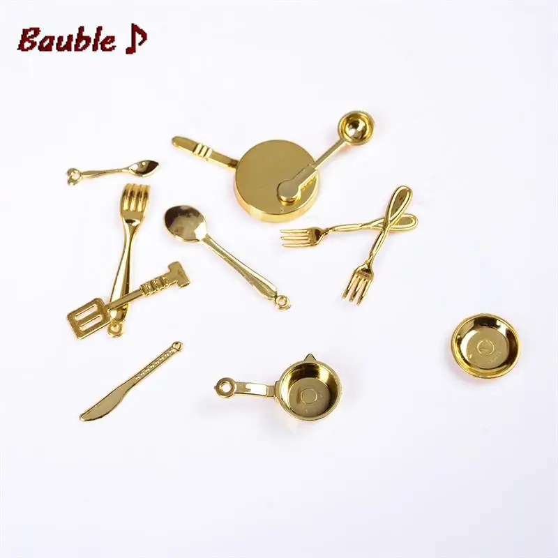 1:12 Dollhouse Miniatures Tableware Cutlery Knife Fork Spoon Cake Knife Chopping Block Kitchen Food Furniture Toys dollhouse furniture set doll house toys pretend kitchen toys kitchen toys