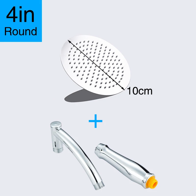 Koheel 4/6/8 дюймовый квадратные Нержавеющая сталь ультра-тонкий насадкой& дождевой Насадки для душа экономии воды Насадки для душа s - Цвет: 4in Round
