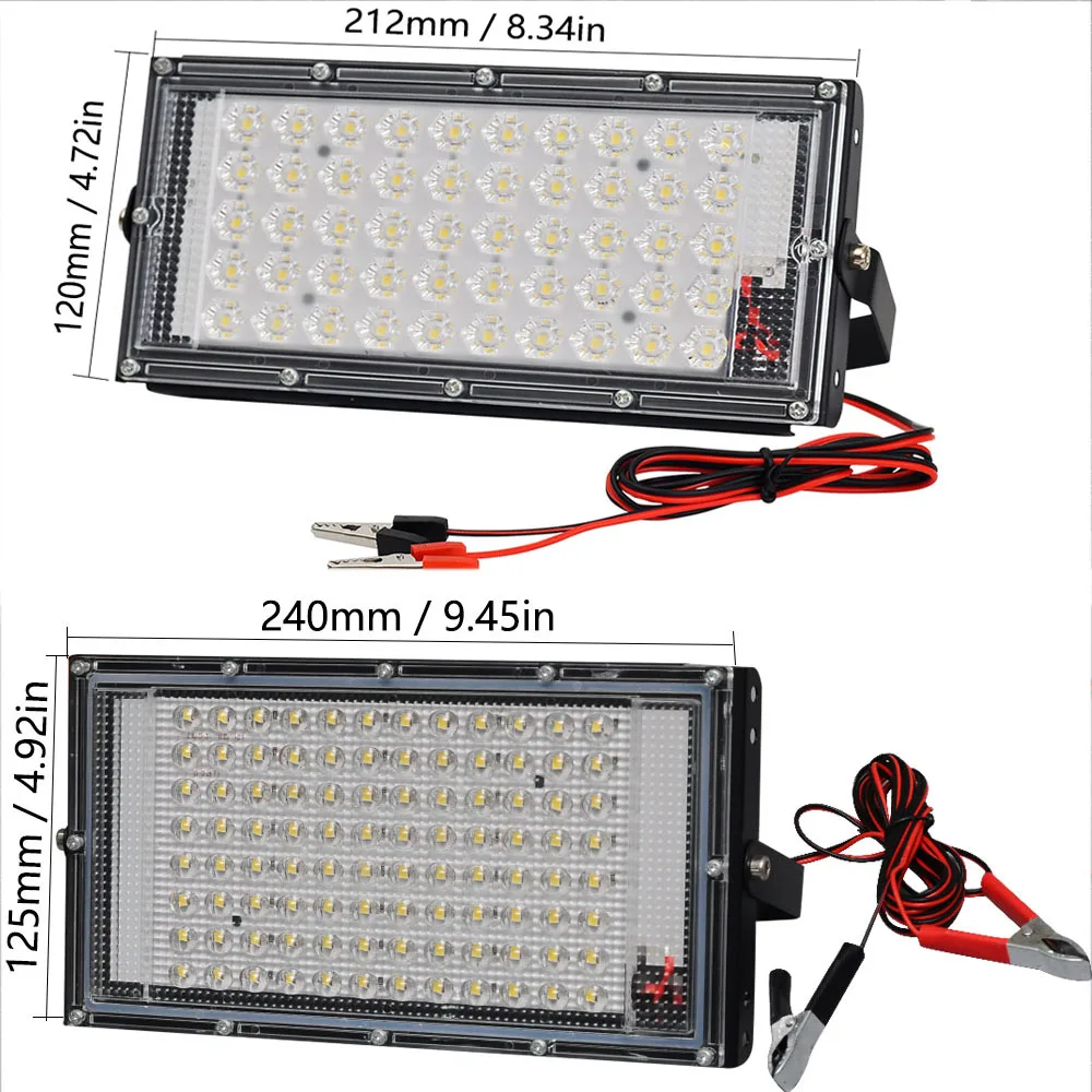 DC 12V-85V Led Flood Light 50W 100W Outdoor Waterproof Spotlights Low Pressure 12v Reflector Led Portable Security Flood Lights