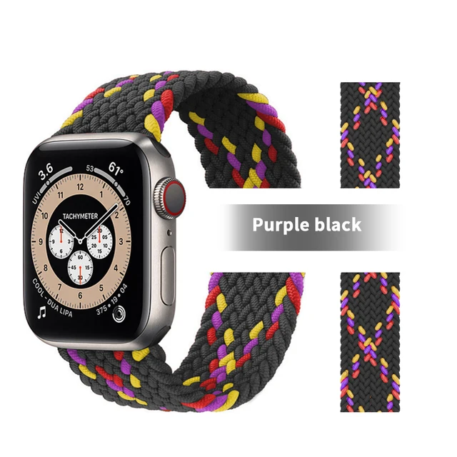 Pride Braided Solo Loop Band For Apple Watch Se Strap 44mm 40mm Elastic Wristband Bracelets 41mm 45mm Series 765432 42mm38mm 13 dark purple