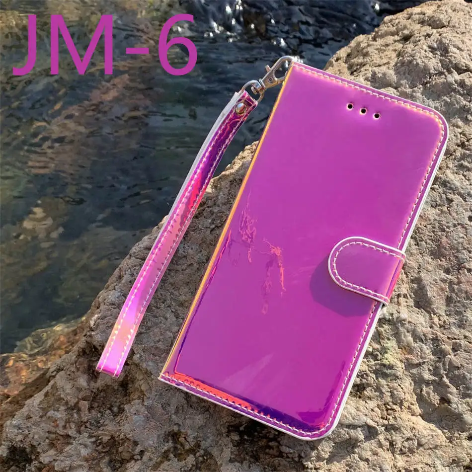 Блестящий чехол-книжка из искусственной кожи для huawei P30 Pro P30 Lite, роскошный чехол-книжка в деловом стиле, голографический чехол для телефона держатель для карт - Цвет: JM-6