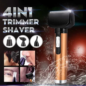 

4 in 1 Men Electric Hair Shaver Beard Trimmer USB Rechargable Shaving Razors Men Grooming Kit Stereo Curved Blade Set EU Plug