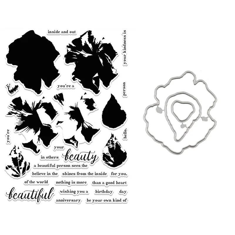 

Inside and outside beauty Transparent Clear Stamps / Silicone stamp/coordinating die for DIY scrapbooks photo album/Card Making