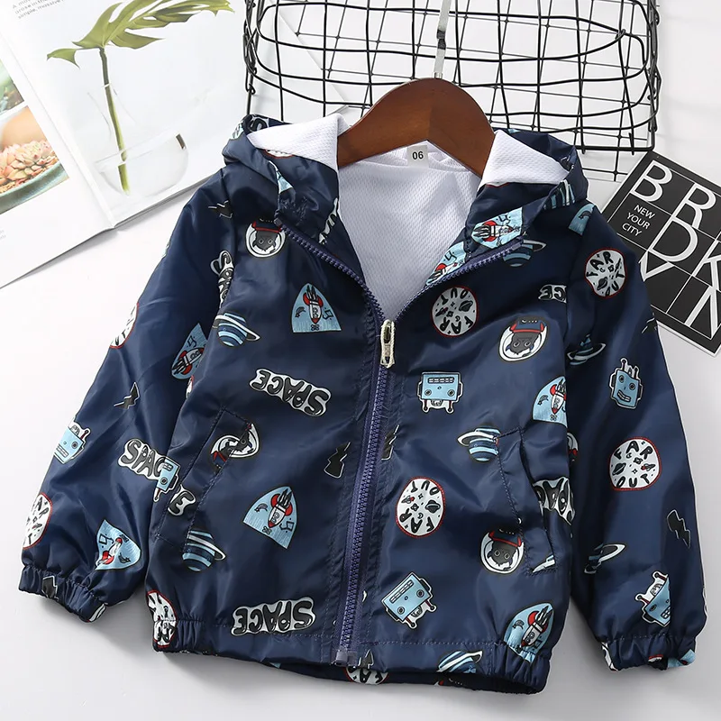 

Jlg09 Space Full Printed CHILDREN'S Jacket 2020 Spring BOY'S Casual Hooded Jacket Zip-up Shirt