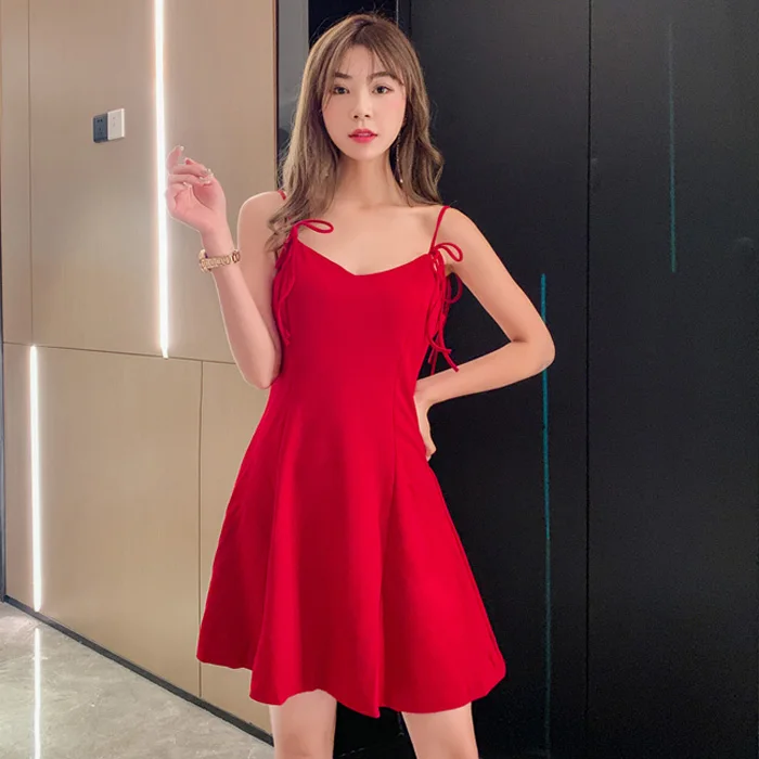 sexy strapless Women's Clothing dresses vestidos verano Ladies Low-cut
spaghetti strap dress summer fashion brand robe femme ete