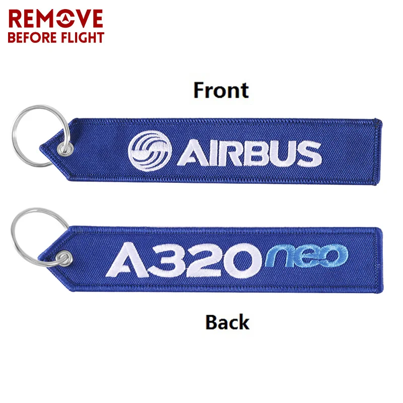 

Remove Before Flight AIRBUS Keychain Embroidery A320 Special Tag Label Aviation Key Chains for Gift OEM Key Ring Fashion Jewelry