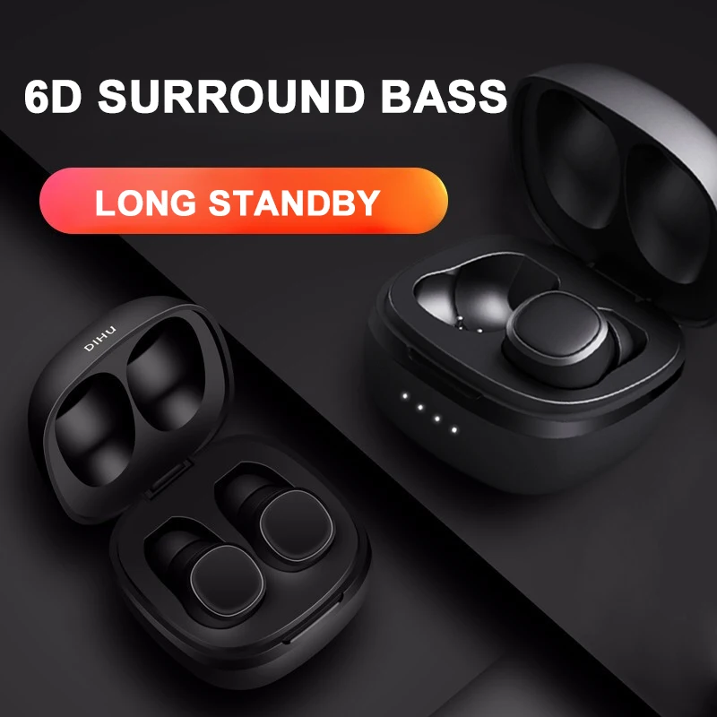 Мини TWS беспроводные Bluetooth наушники power Bank стерео бас с микрофоном громкой связи для всех телефонов