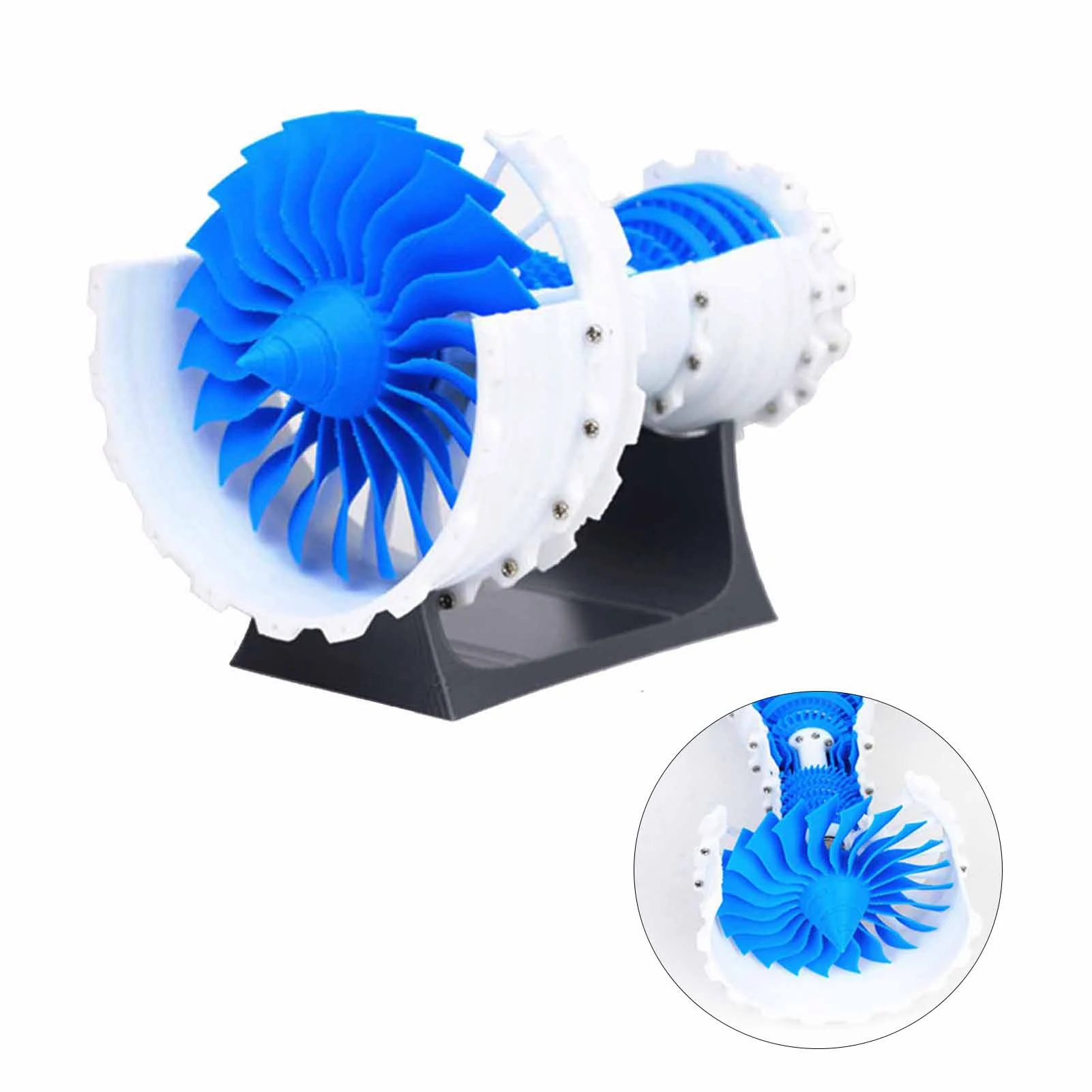 3D Printed Jet Engine Model Aircraft Supercharged Engine w/ Sawtooth Nozzle 3D Printer