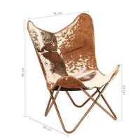 Modern Handmade Butterfly Chair Genuine Goat Leather 6