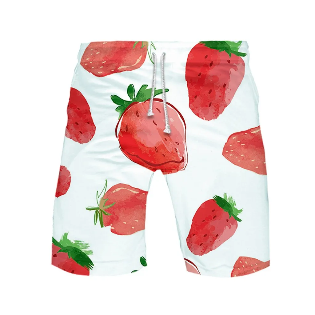 Модные Клубничные повседневные мужские шорты мужские штаны Masculino Drawstring спортивные летние пляжные Шорты повседневные шорты, брюки уличная одежда