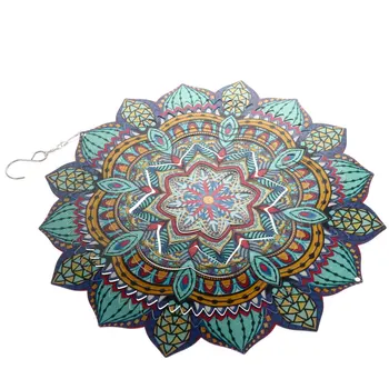 

1pc Metal Wind Spinner 3D Metal Wind Chime Piece Hanging Ornament Colorful Wind Chime Decoration