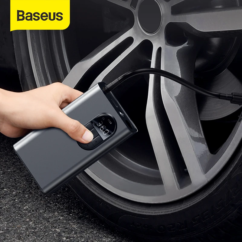 US $54.99 Baseus Portable Inflator Pump Car Air Compressor Smart Digital Tire Pressure Detection Auto Tire Pump for Car Bike Motorcycle