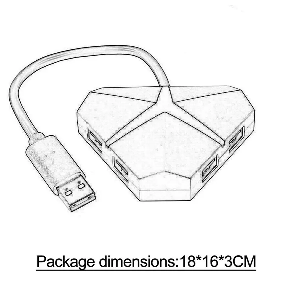 5 Гбит/с супер скорость 4 порта USB 3,0 концентратор адаптер Длина кабеля: около 20 см