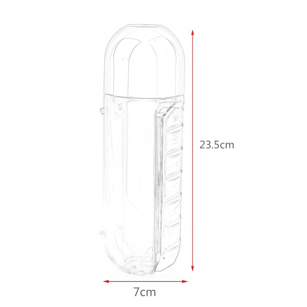 Портативная Герметичная Бутылка, 7 отсеков для ежедневных таблеток, Органайзер
