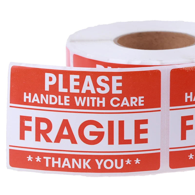 1000Pcs/Roll Warning Sticker 51mm x 76mm or Warning Label Sticker Fragile Shipping Mailing Handle With Care Stickers