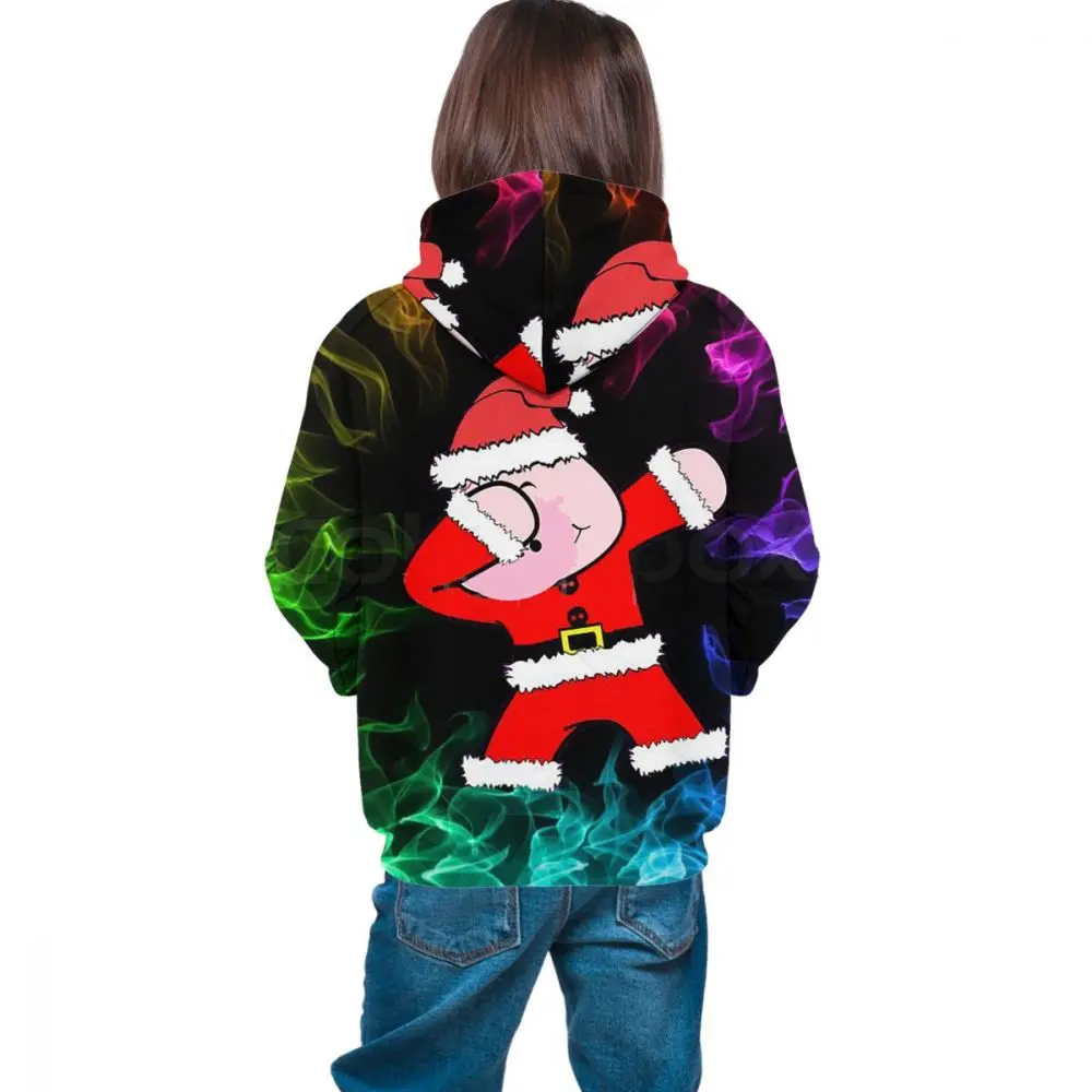 Толстовки для подростков, унисекс, Dab Dabbing Pose Pig, детский Рождественский пуловер с капюшоном и карманами, рубашки для мальчиков и девочек