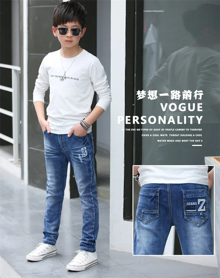 ZYT ранний Ян ребенок лето новые продукты Big Virgin мальчик Slim Fit универсальные джинсы