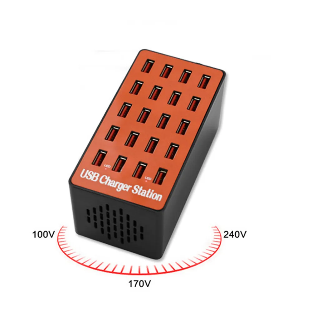 110-240 в 90 Вт 20 портов универсальная зарядная станция для телефона usb-хаб адаптер питания для телефона iPhone 8 Plus X iPad samsung huawei