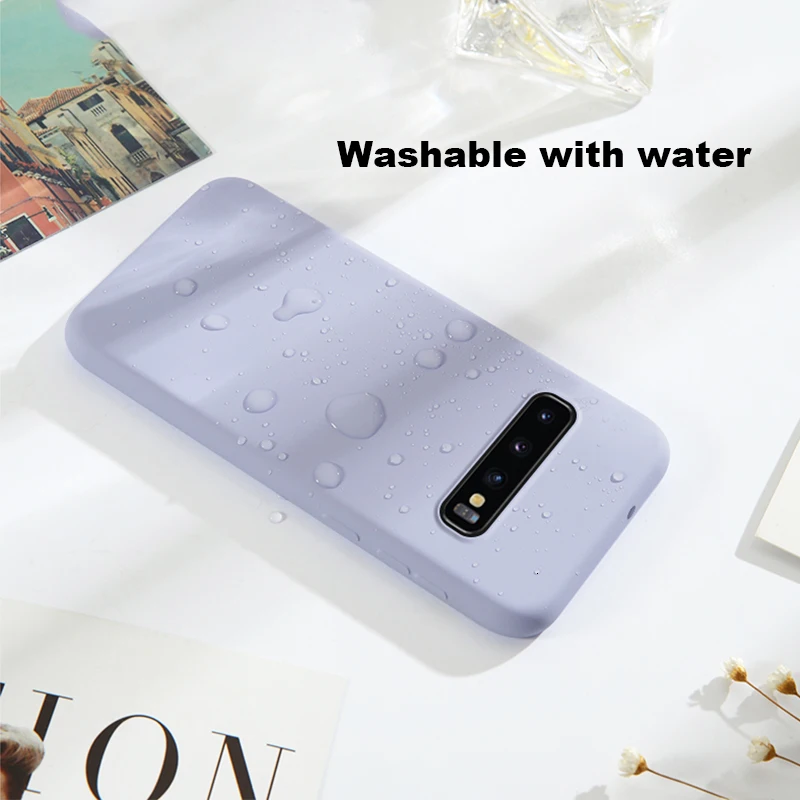 Тонкий жидкий силиконовый чехол для samsung galaxy S10 plus S10E S8 S9 Plus Note 8 9 A40 мягкий чехол для телефона чехол для samsung Note 10 pro