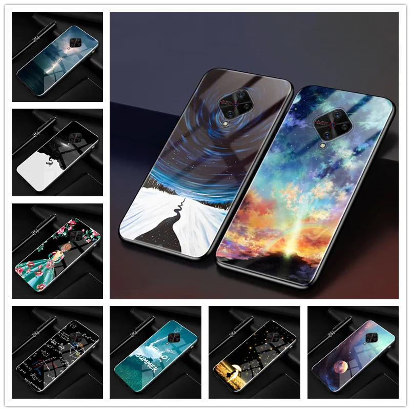 ДЛЯ vivo V17 чехол V1945A закаленное стекло задняя твердая крышка телефона для X50 Lite V1937