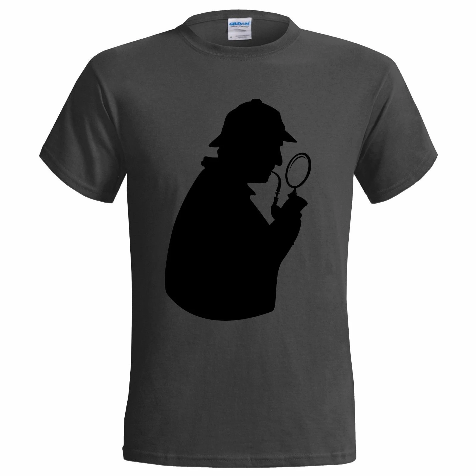 Мужская футболка детективного силуэта SHERLOCK BAKER WATSON HOLMES STREET CONAN Ретро стиль