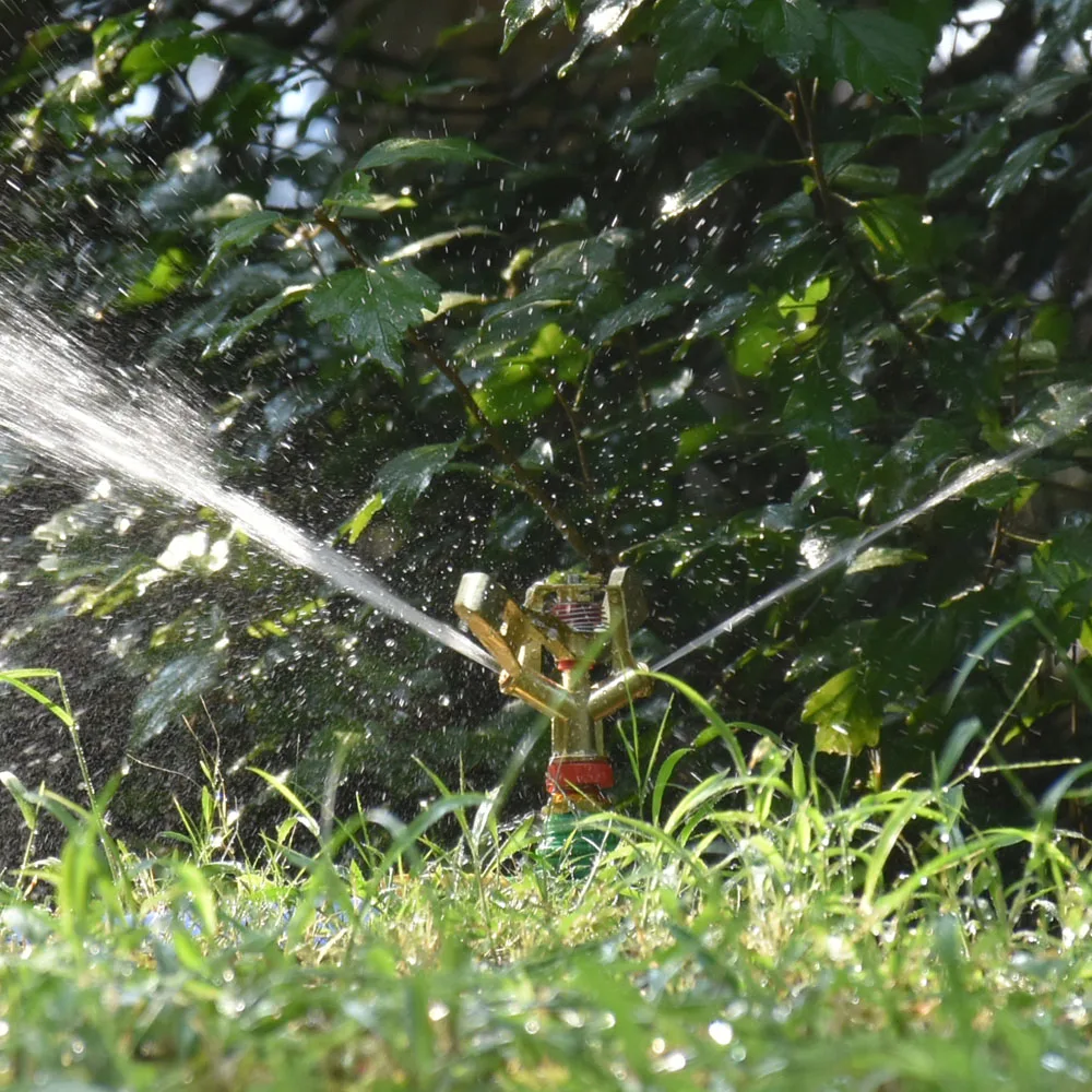 Garden Sprinkler 1/2 3/4 inch Male Metal Pulsating Farm Sprinklers 360 Degree Rotation Lawn Watering For Garden Irrigation