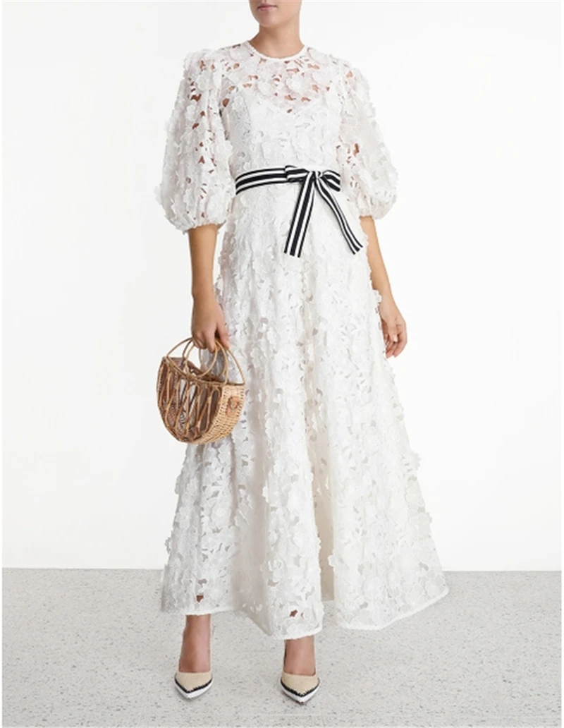COLOREE, весна-осень, женский комплект из 2 предметов, подиумный дизайнерский топ с дырочками+ белая юбка, комплект из 2 предметов для женщин